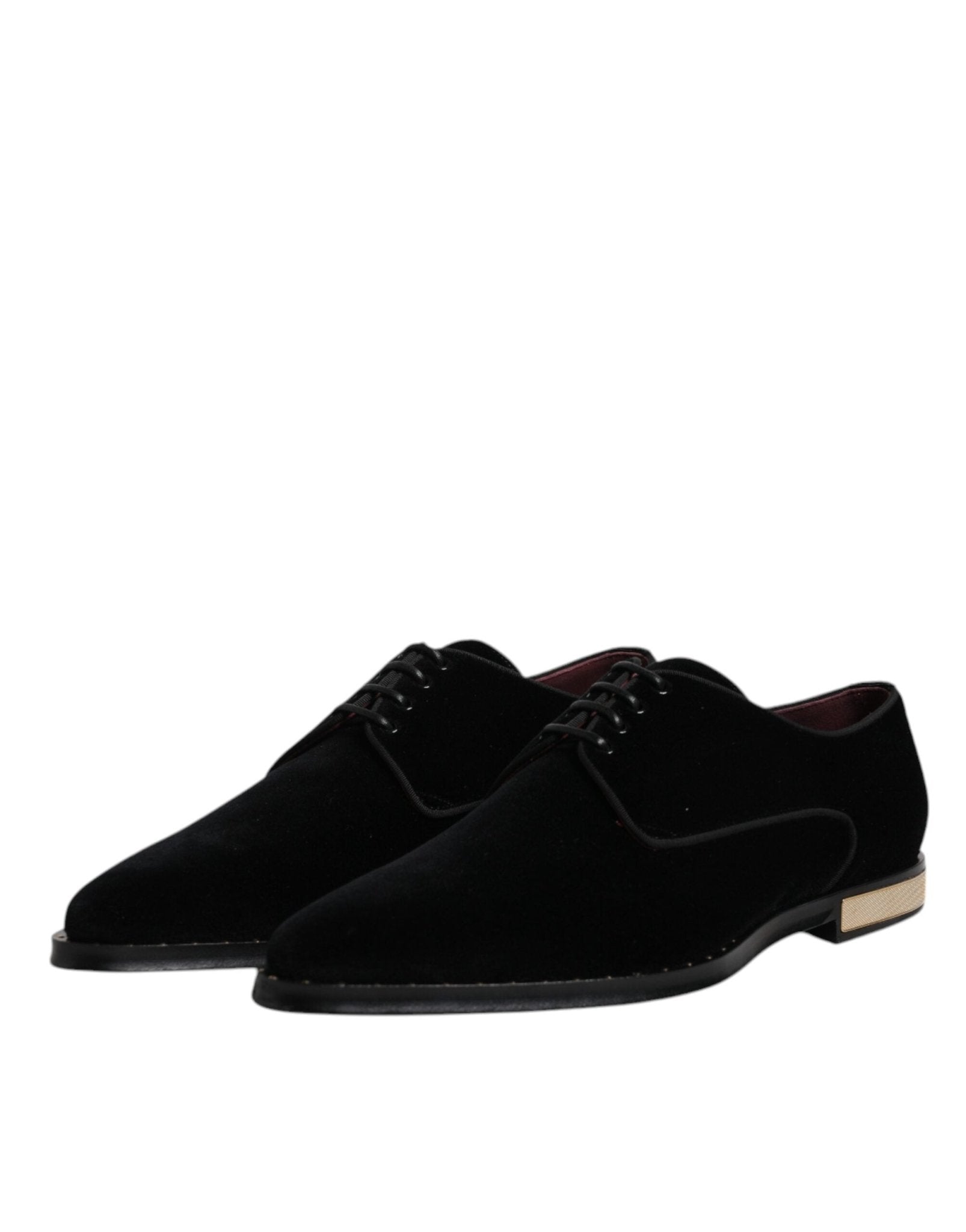 Dolce & Gabbana Black Velvet Cotton Lace Up Derby Shoes - Sandy Store ByNet