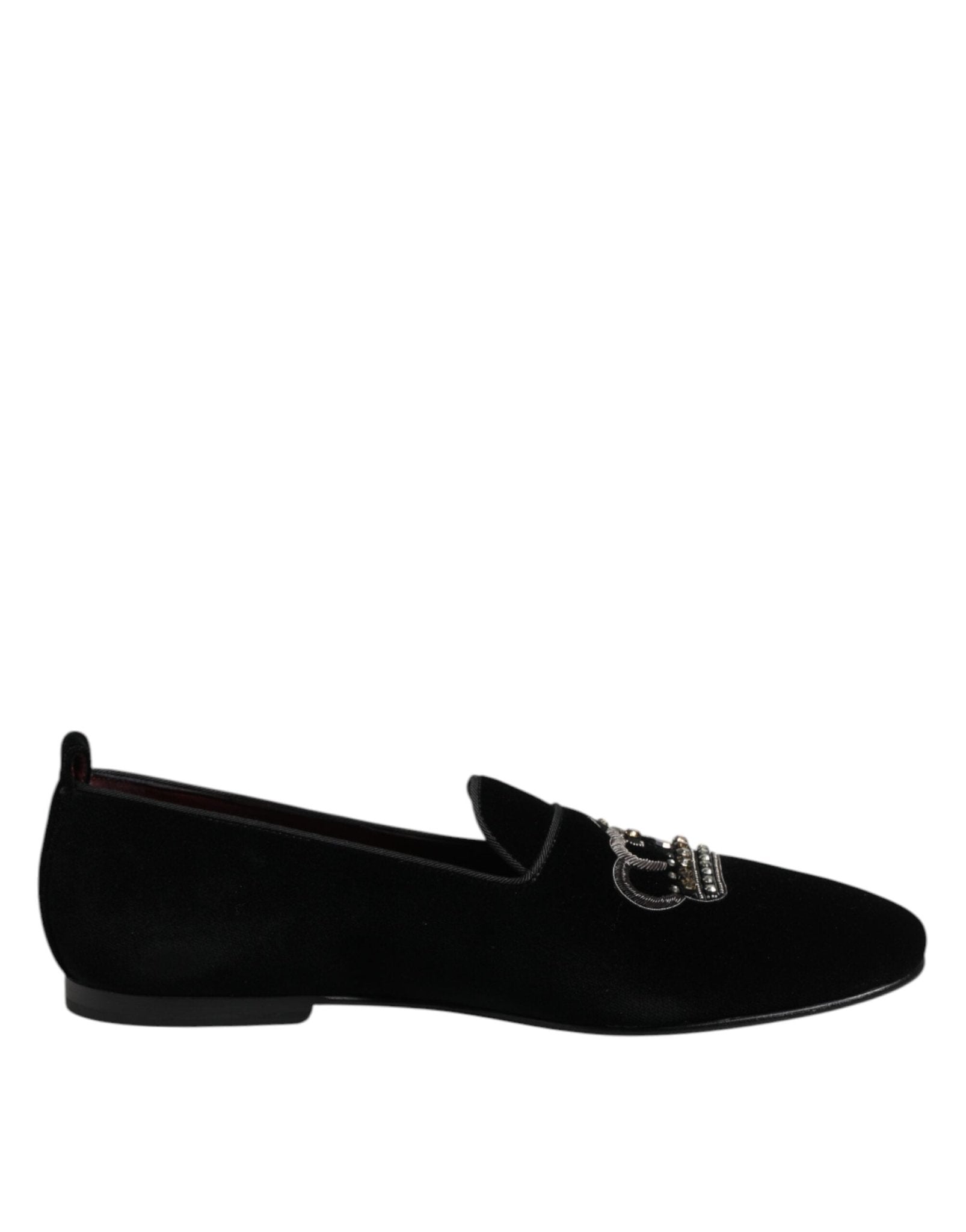 Dolce & Gabbana Black Velvet Crystal Crown Loafers Dress Shoes – EU44/US11 par Dolce & Gabbana | Disponible sur Sandy Store ByNet