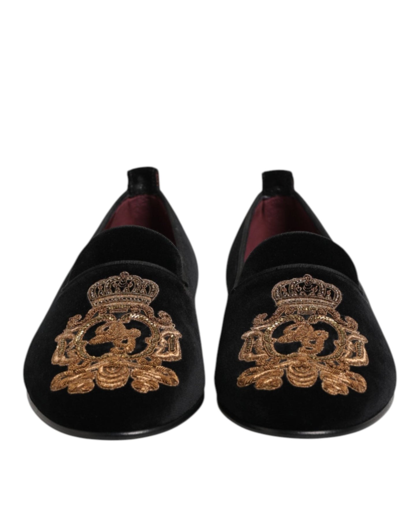 Dolce & Gabbana Black Velvet Gold Crown Mens Loafers Shoes – EU 40 | US 7 par Dolce & Gabbana | Disponible sur Sandy Store ByNet