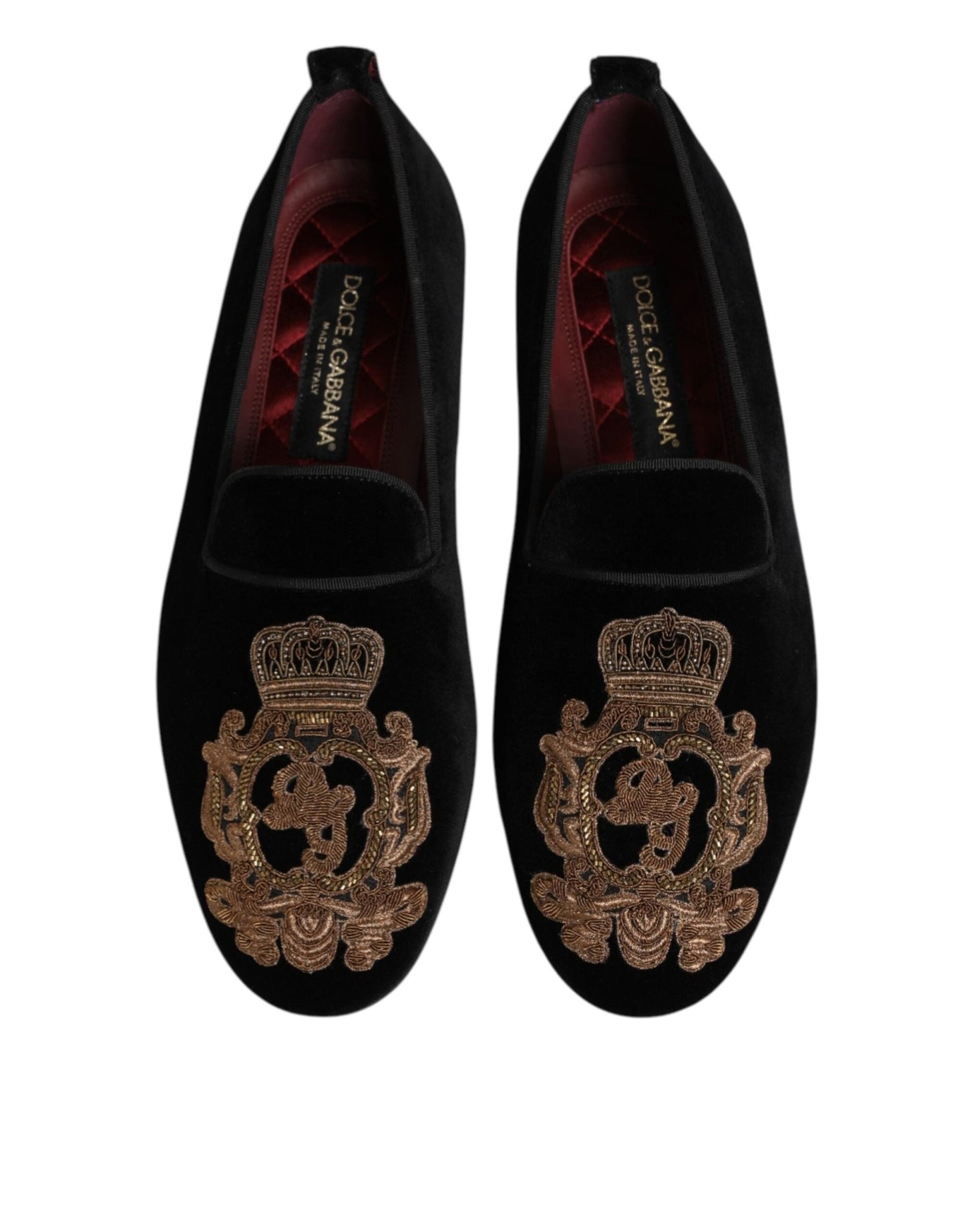 Dolce & Gabbana Black Velvet Gold Crown Mens Loafers Shoes – EU 40 | US 7 par Dolce & Gabbana | Disponible sur Sandy Store ByNet