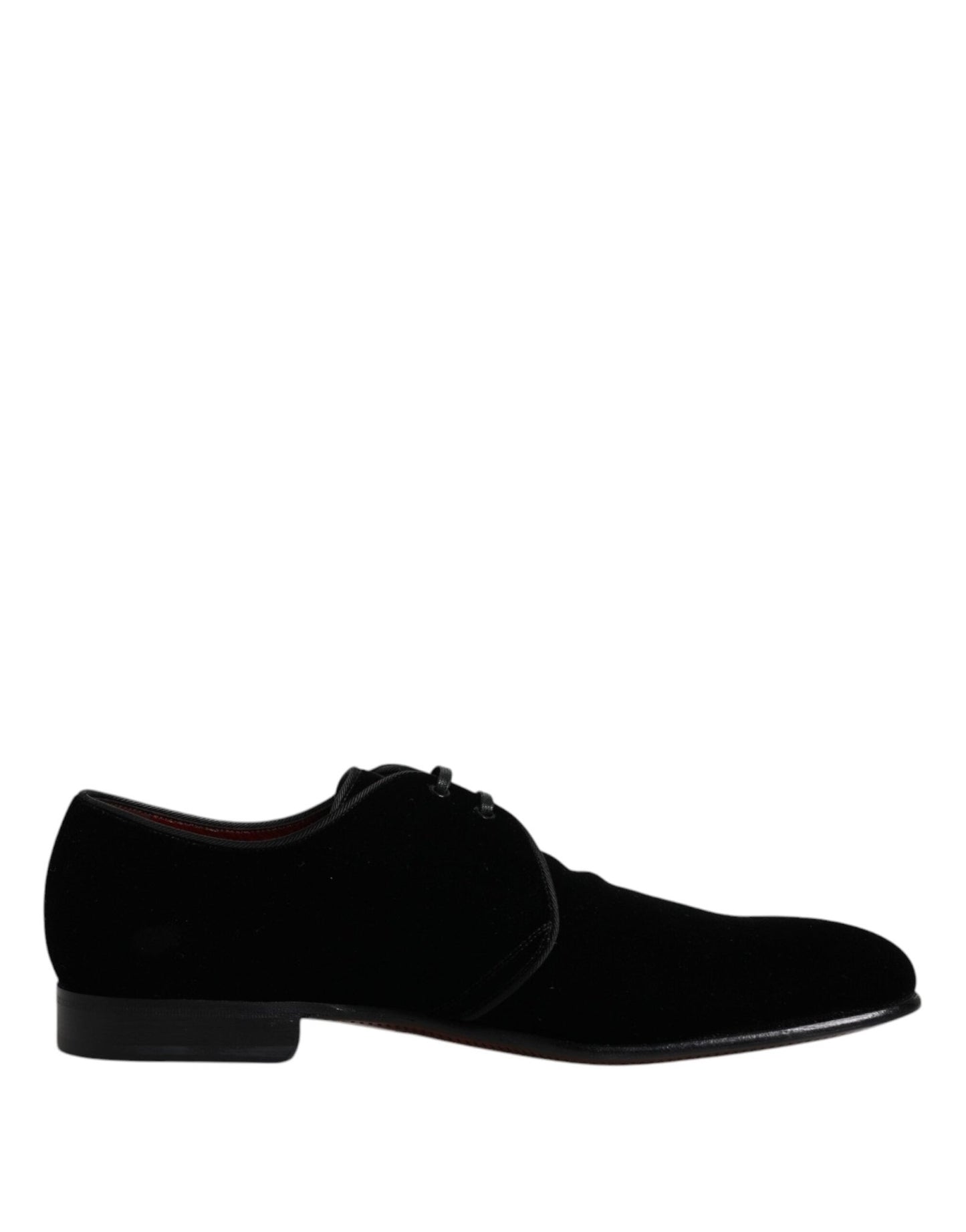 Dolce & Gabbana Black Velvet Leather Lace Up Derby Shoes - Sandy Store ByNet
