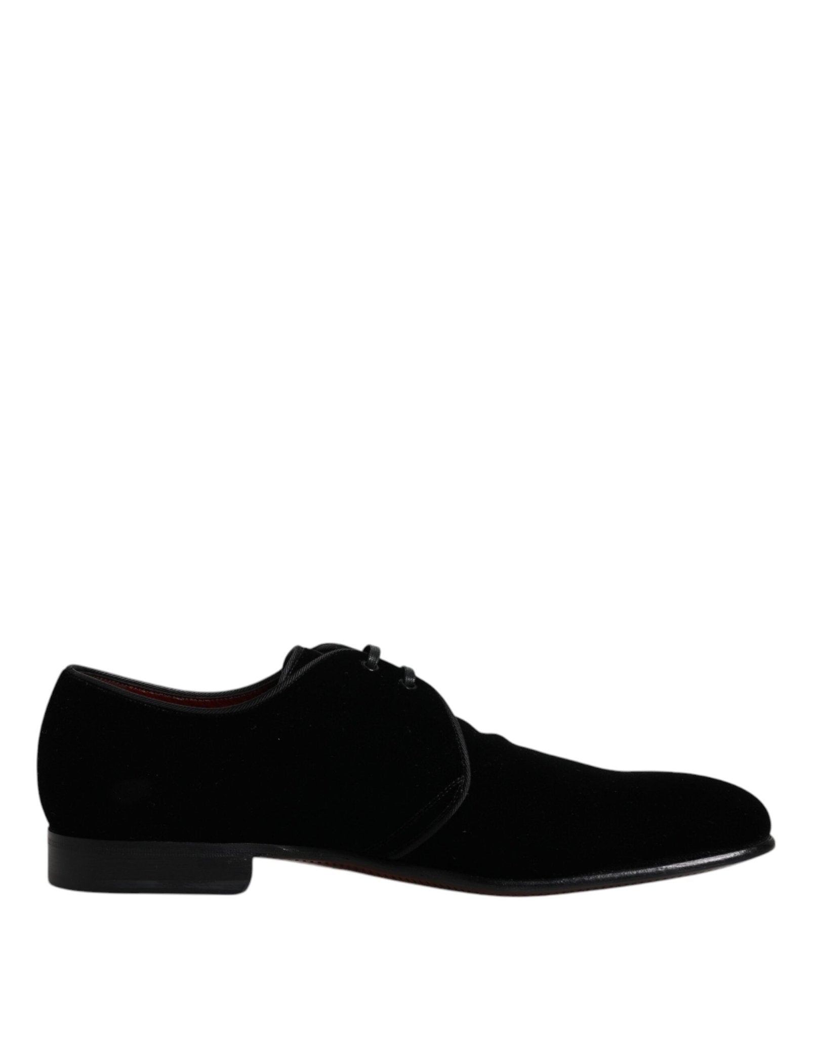 Dolce & Gabbana Black Velvet Leather Lace Up Derby Shoes - Sandy Store ByNet