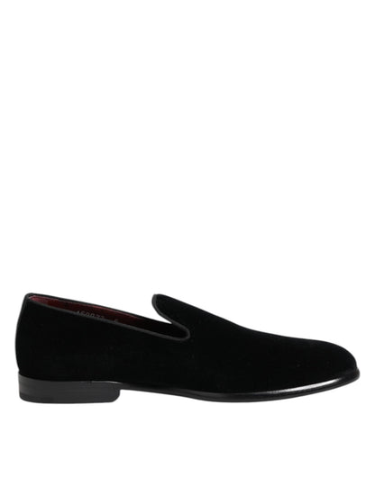 Dolce & Gabbana Black Velvet Loafers Formal Men Dress Shoes – EU39/US6 par Dolce & Gabbana | Disponible sur Sandy Store ByNet