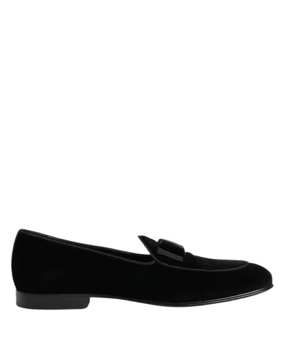 Dolce & Gabbana Black Velvet Loafers Formal Men Dress Shoes – EU42/US9 par Dolce & Gabbana | Disponible sur Sandy Store ByNet