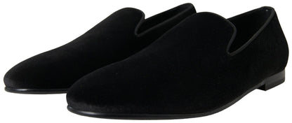 Dolce & Gabbana Black Velvet Loafers Formal Shoes – EU39/US6 par Dolce & Gabbana | Disponible sur Sandy Store ByNet