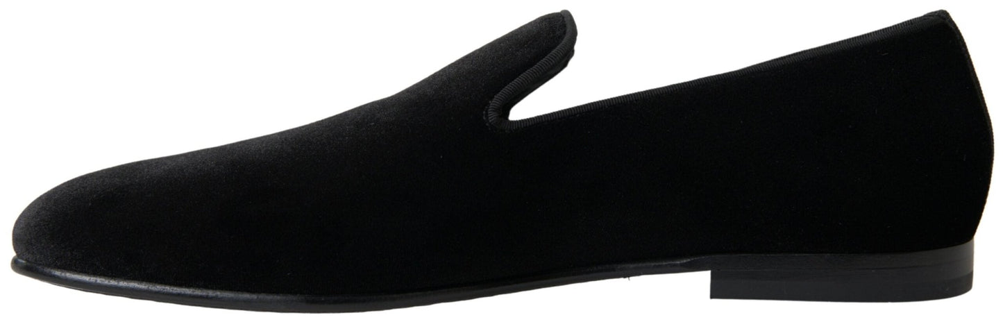 Dolce & Gabbana Black Velvet Loafers Formal Shoes – EU39/US6 par Dolce & Gabbana | Disponible sur Sandy Store ByNet