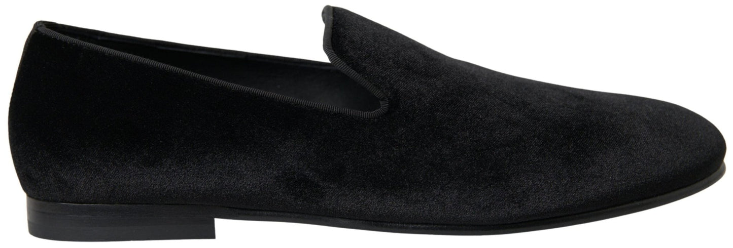 Dolce & Gabbana Black Velvet Loafers Formal Shoes – EU39/US6 par Dolce & Gabbana | Disponible sur Sandy Store ByNet