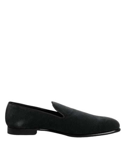 Dolce & Gabbana Black Velvet Slip On Loafers Formal Shoes – EU46.5/US13.5 par Dolce & Gabbana | Disponible sur Sandy Store ByNet
