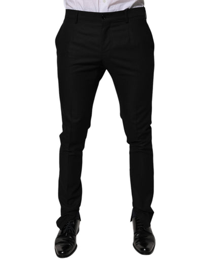 Dolce & Gabbana Black Virgin Wool MenSkinny Dress Formal Pants – IT50 | L par Dolce & Gabbana | Disponible sur Sandy Store ByNet