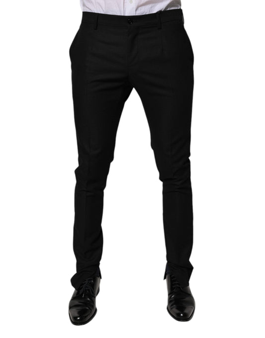 Dolce & Gabbana Black Virgin Wool MenSkinny Dress Formal Pants – IT50 | L par Dolce & Gabbana | Disponible sur Sandy Store ByNet