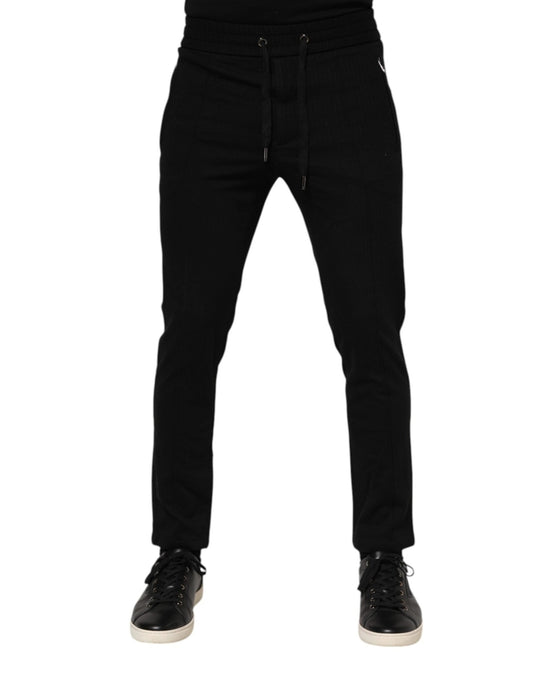 Dolce & Gabbana Black Viscose Drawstring Men Jogger Pants – IT44 | XS par Dolce & Gabbana | Disponible sur Sandy Store ByNet