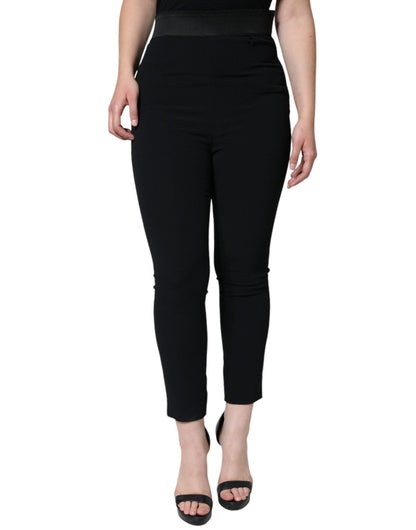 Dolce & Gabbana Black Viscose High Waist Tapered Pants – IT40|S par Dolce & Gabbana | Disponible sur Sandy Store ByNet
