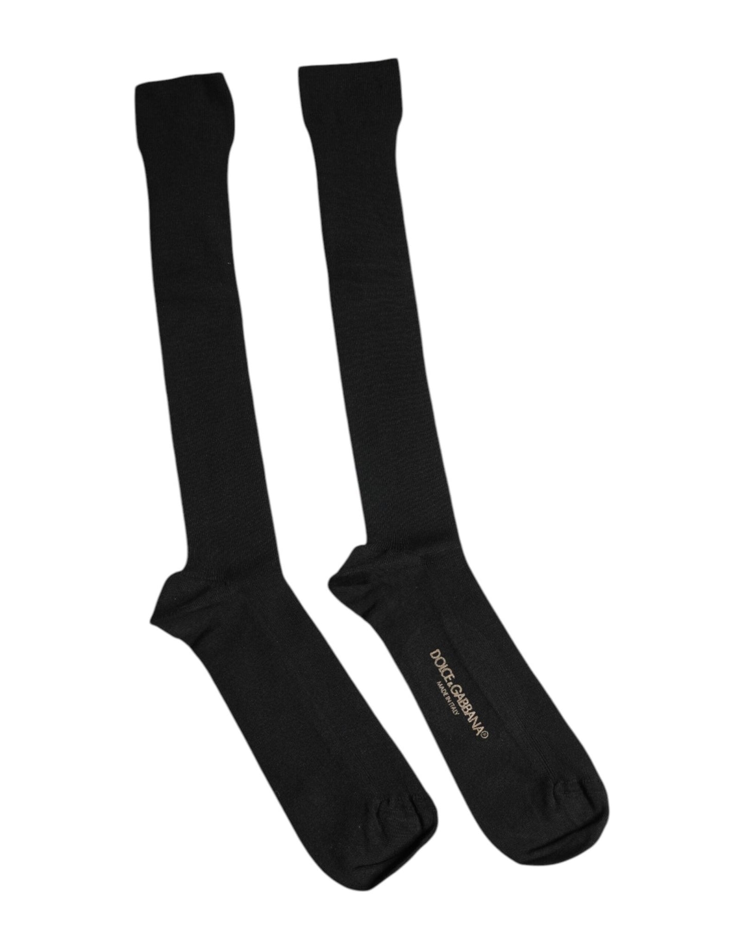 Dolce & Gabbana Black Viscose Logo Over The Calf Socks – L par Dolce & Gabbana | Disponible sur Sandy Store ByNet