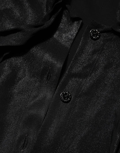 Dolce & Gabbana Black Viscose Long Sleeve Tie Neck Blouse Top – IT42|M par Dolce & Gabbana | Disponible sur Sandy Store ByNet