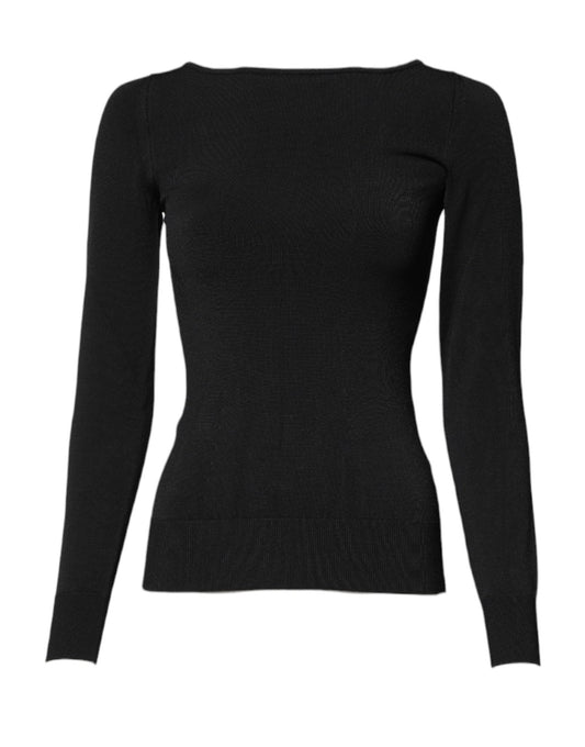 Dolce & Gabbana Black Viscose Long Sleeves Pullover Top - Sandy Store ByNet