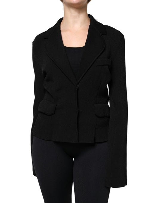 Dolce & Gabbana Black Viscose Single Breasted Blazer Jacket - Sandy Store ByNet