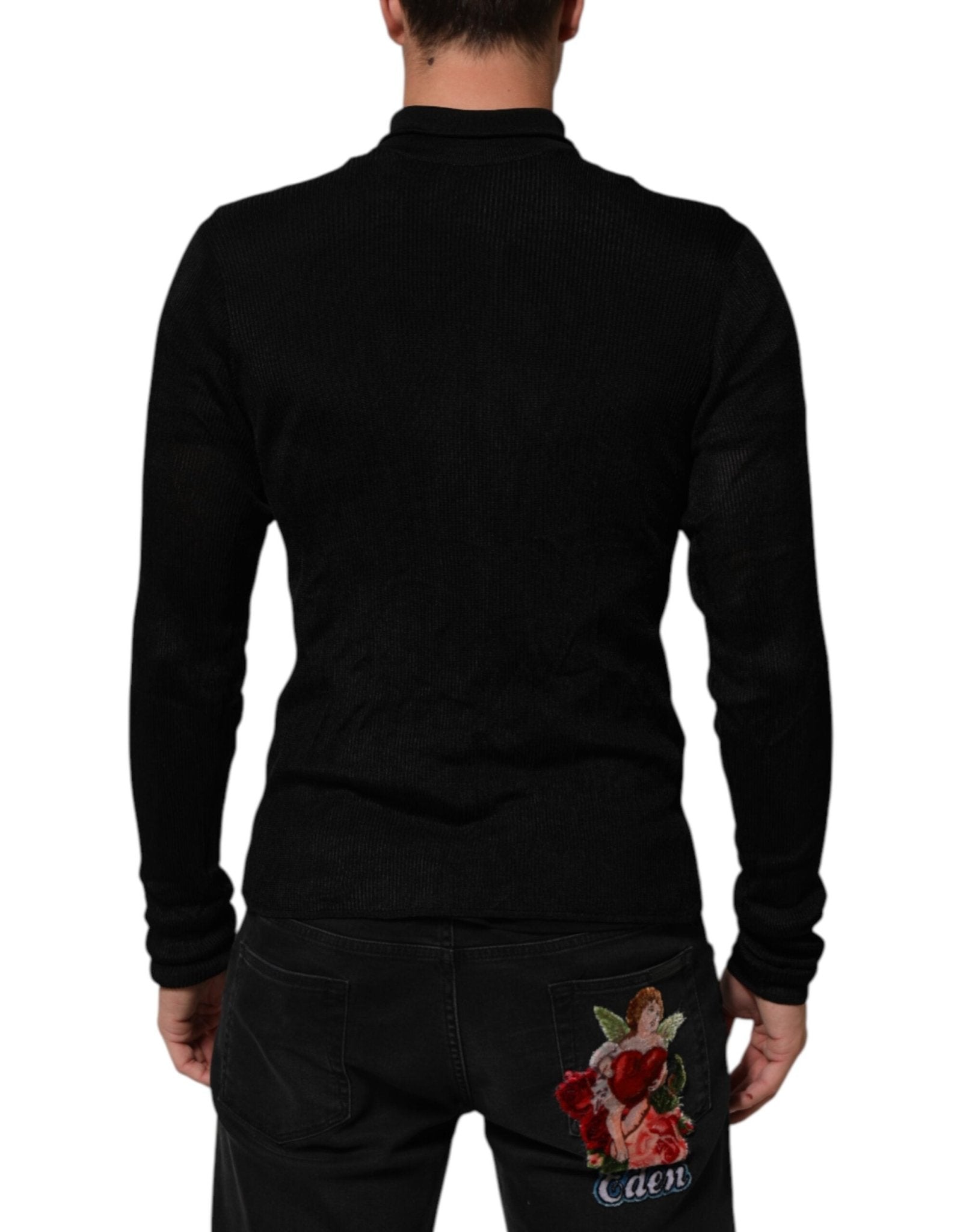 Dolce & Gabbana Black Viscose Turtle Neck Pullover Sweater – IT48 | M par Dolce & Gabbana | Disponible sur Sandy Store ByNet