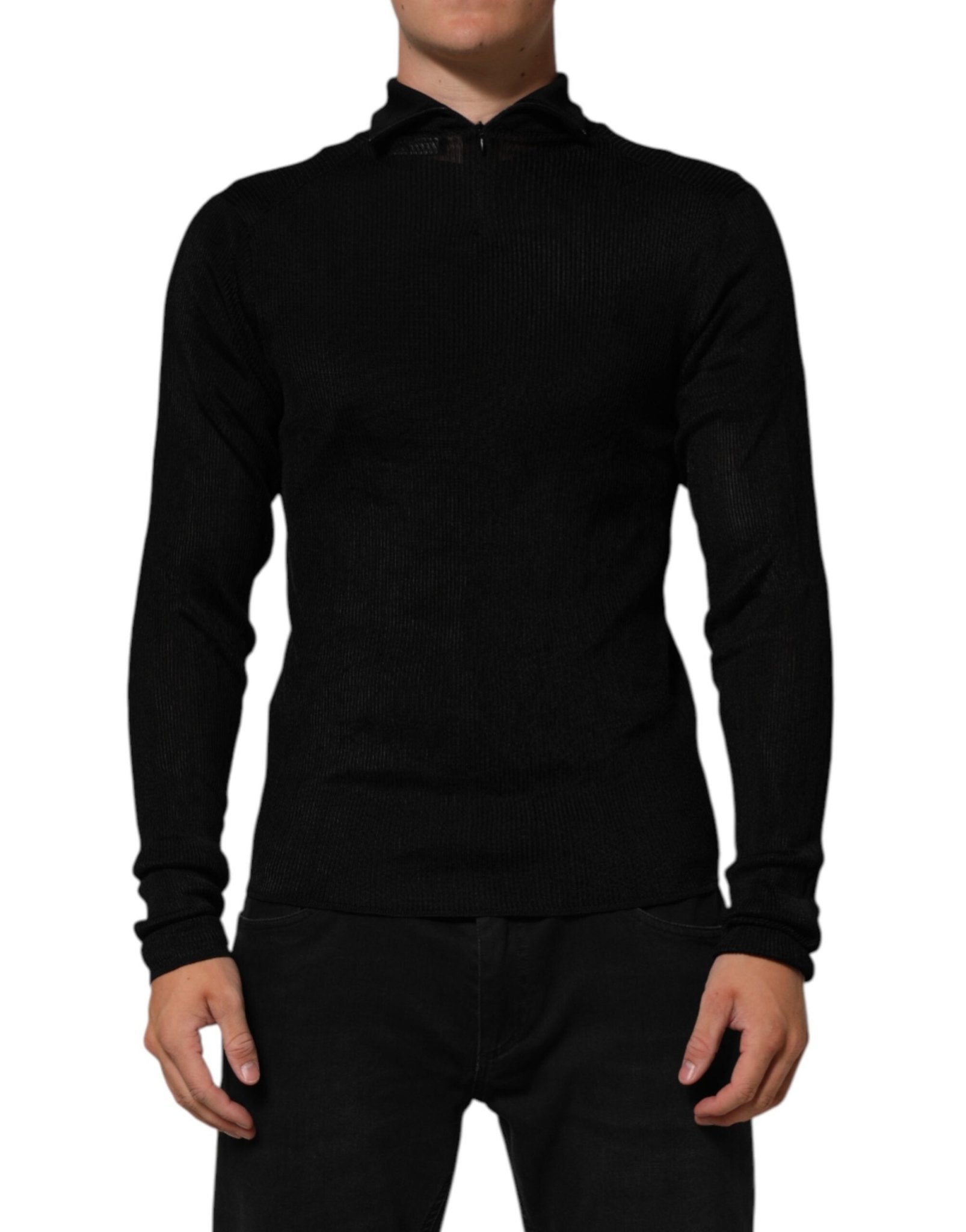 Dolce & Gabbana Black Viscose Turtle Neck Pullover Sweater – IT48 | M par Dolce & Gabbana | Disponible sur Sandy Store ByNet