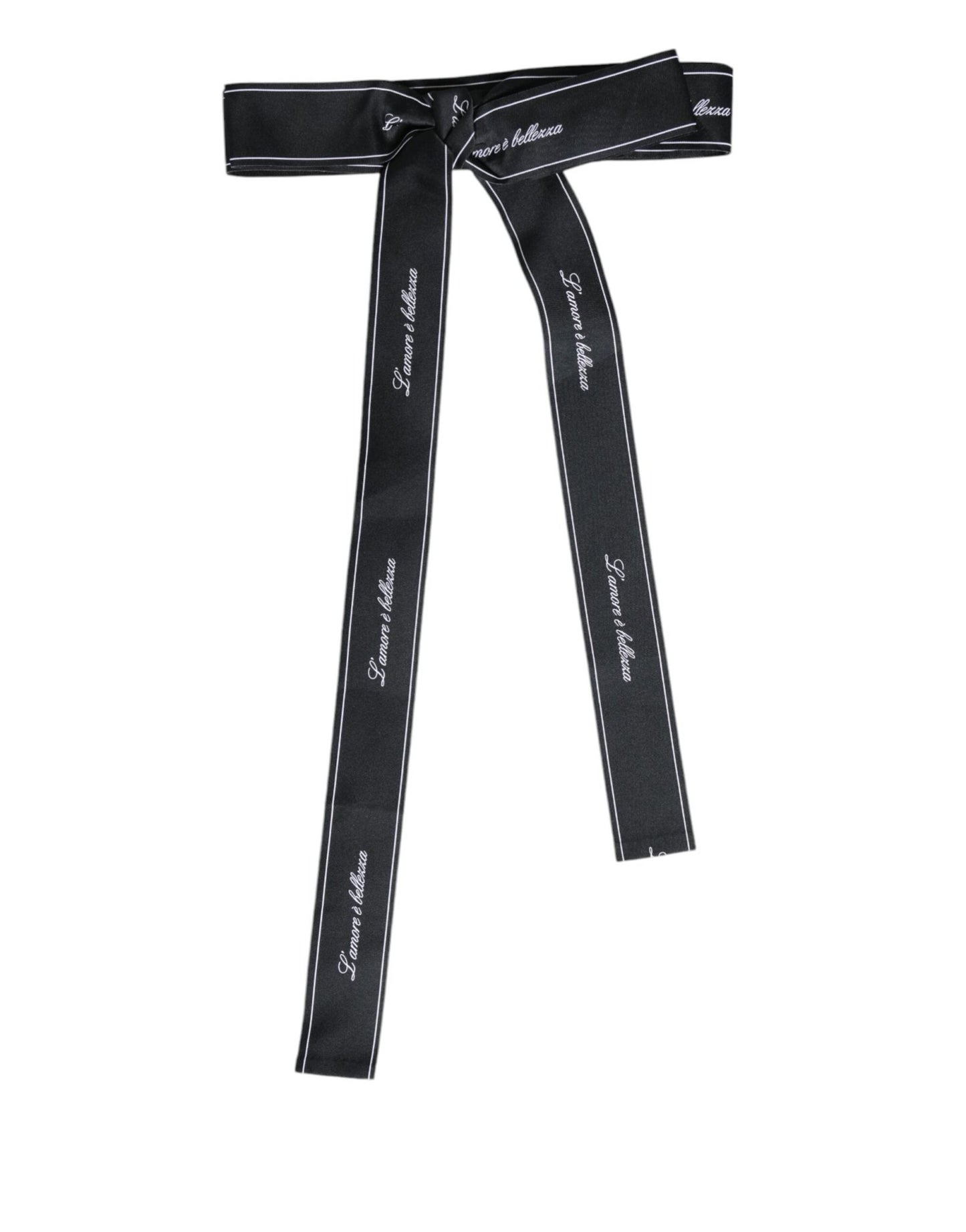 Dolce & Gabbana Black Waist Ribbon Wide Bow Logo Belt – IT40|S par Dolce & Gabbana | Disponible sur Sandy Store ByNet