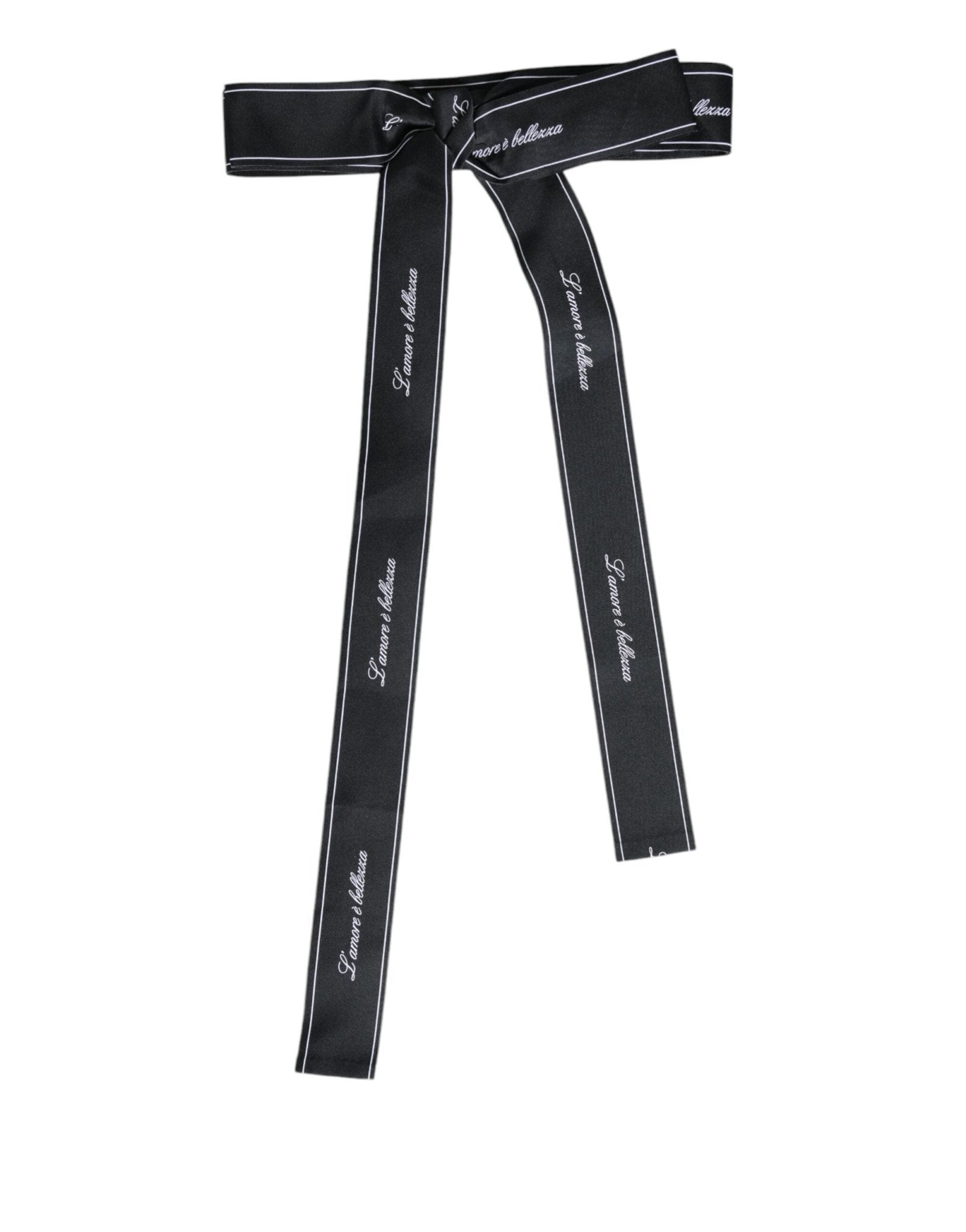 Dolce & Gabbana Black Waist Ribbon Wide Bow Logo Belt – IT40|S par Dolce & Gabbana | Disponible sur Sandy Store ByNet