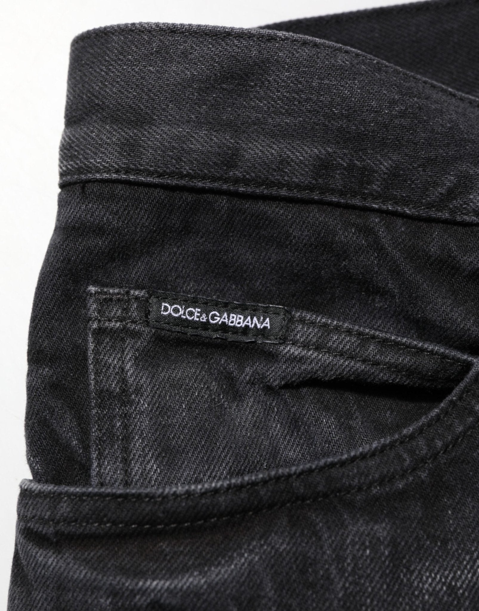Dolce & Gabbana Black Washed Cotton Skinny Men Denim Jeans – IT54 | XL par Dolce & Gabbana | Disponible sur Sandy Store ByNet