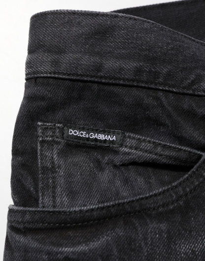 Dolce & Gabbana Black Washed Cotton Skinny Men Denim Jeans – IT54 | XL par Dolce & Gabbana | Disponible sur Sandy Store ByNet