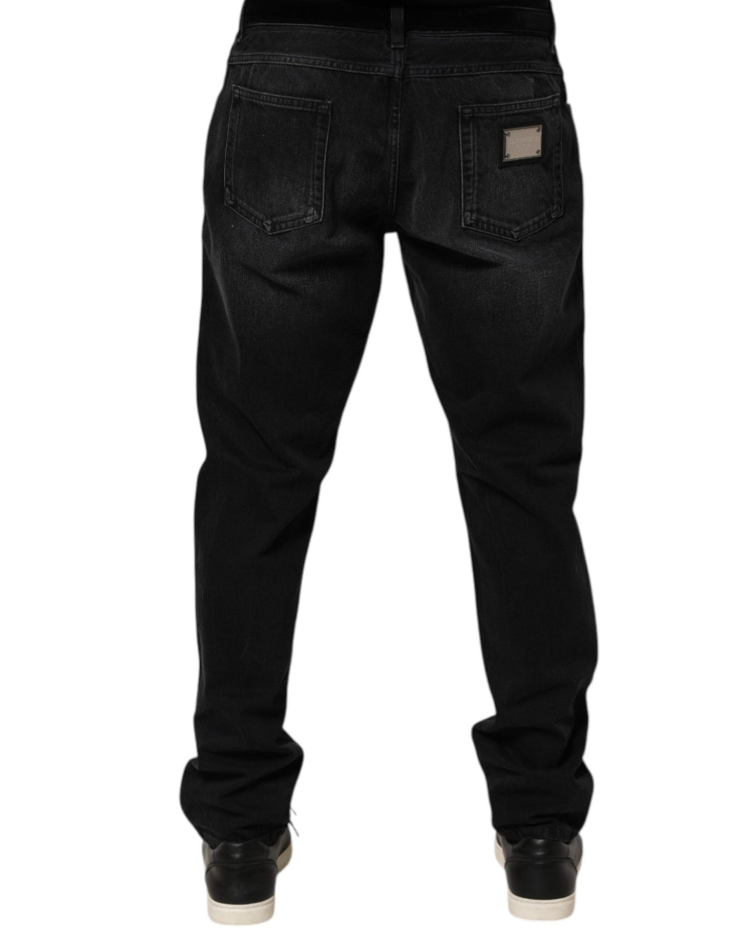 Dolce & Gabbana Black Washed Cotton Skinny Men Denim Jeans – IT54 | XL par Dolce & Gabbana | Disponible sur Sandy Store ByNet