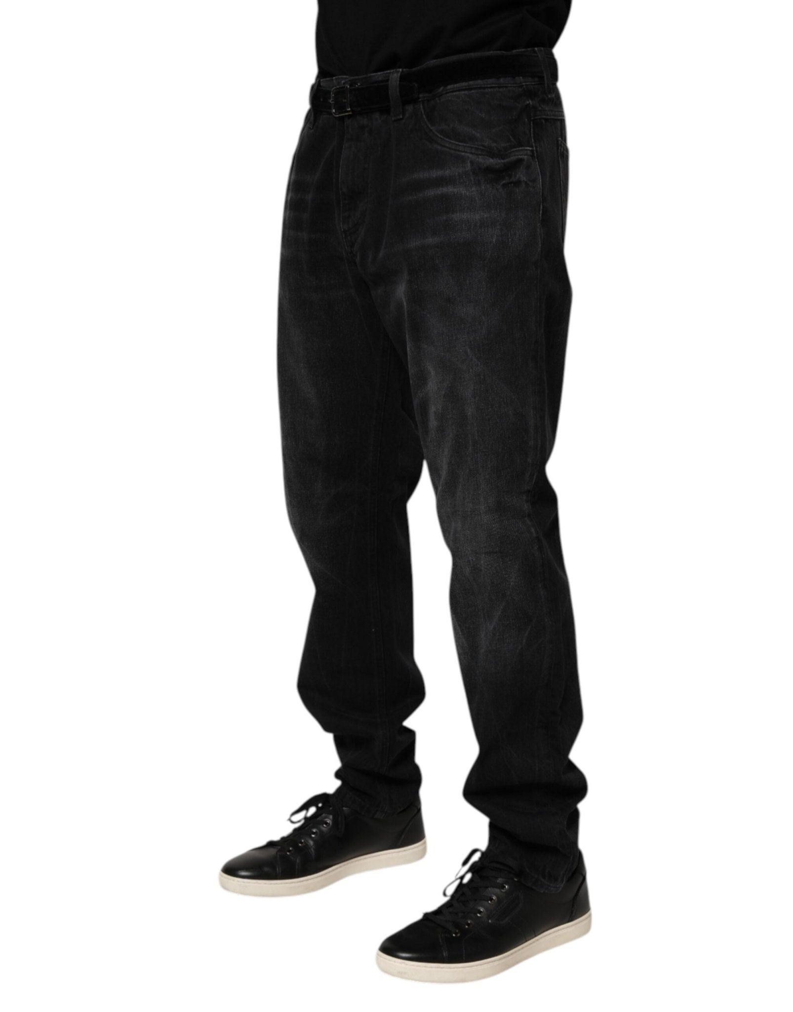 Dolce & Gabbana Black Washed Cotton Skinny Men Denim Jeans – IT54 | XL par Dolce & Gabbana | Disponible sur Sandy Store ByNet