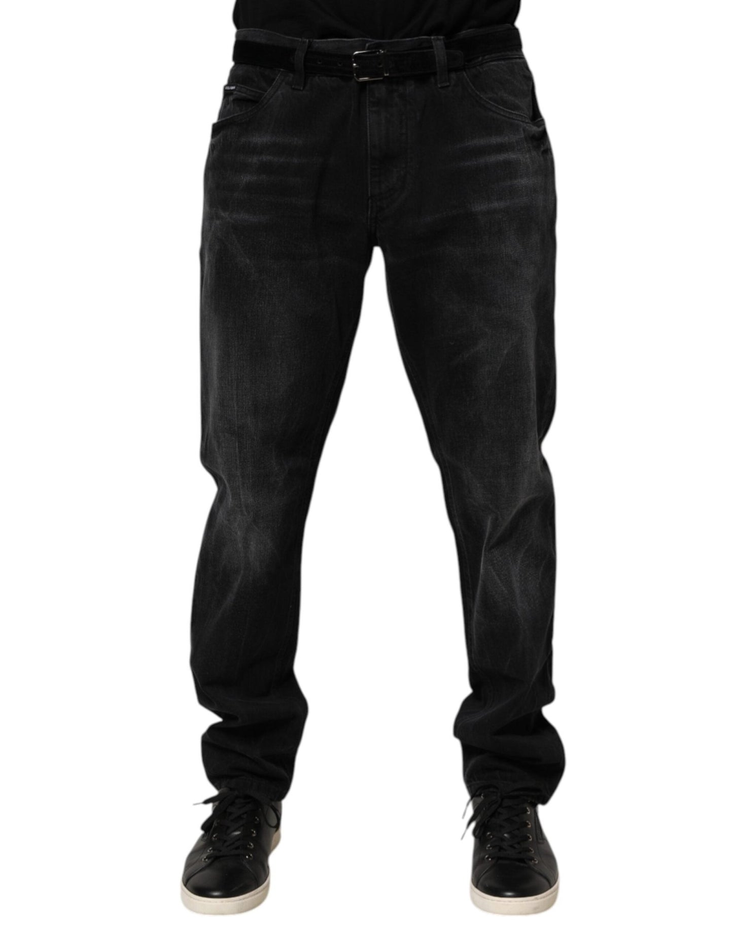 Dolce & Gabbana Black Washed Cotton Skinny Men Denim Jeans – IT54 | XL par Dolce & Gabbana | Disponible sur Sandy Store ByNet