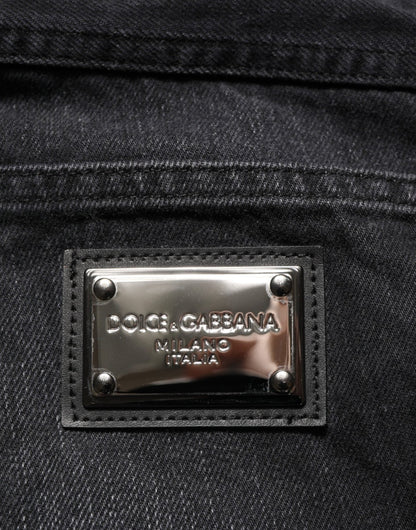 Dolce & Gabbana Black Washed Cotton Skinny Men Denim Jeans – IT54 | XL par Dolce & Gabbana | Disponible sur Sandy Store ByNet
