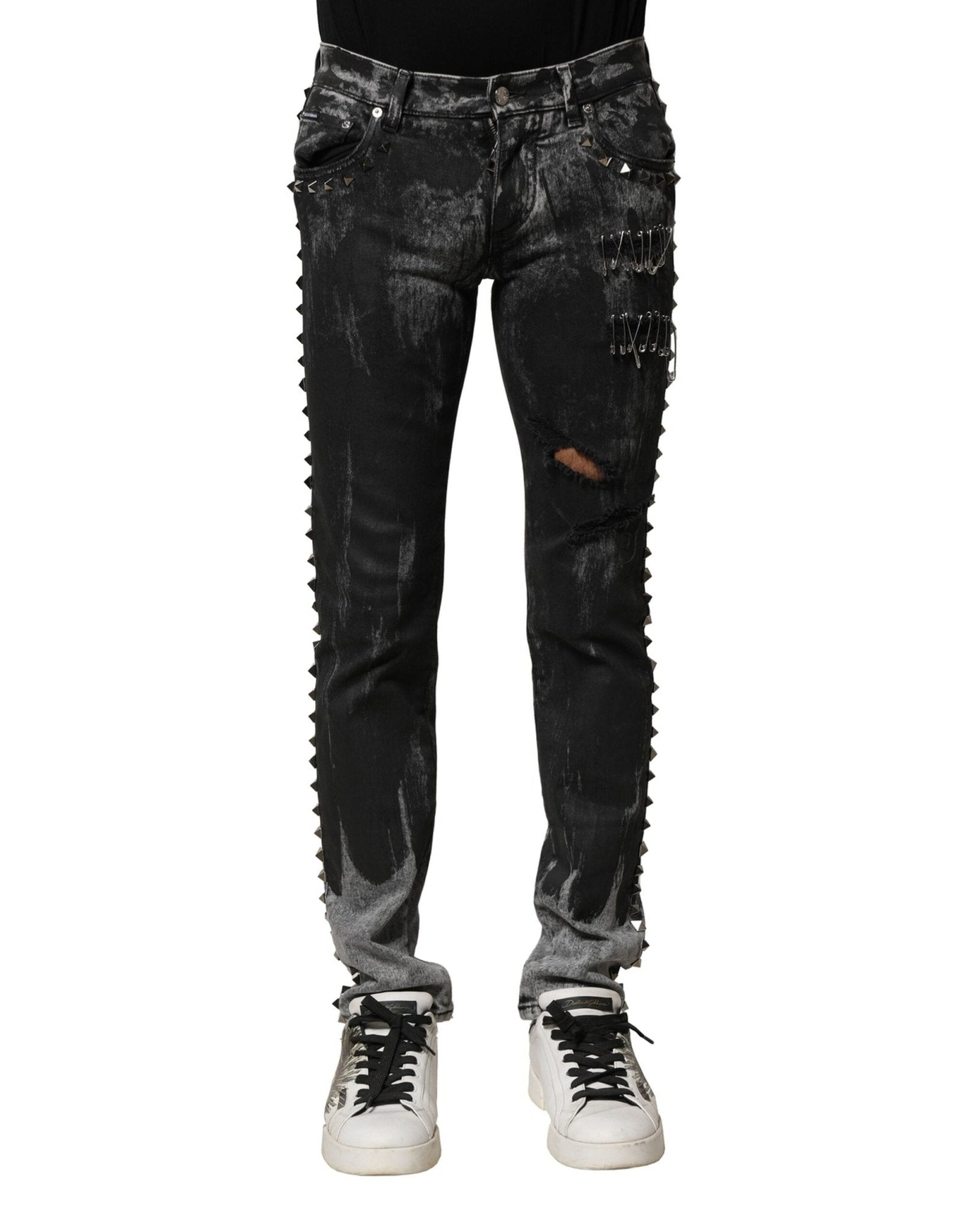 Dolce & Gabbana Black Washed Embellished Skinny Denim Jeans – IT46 | S par Dolce & Gabbana | Disponible sur Sandy Store ByNet