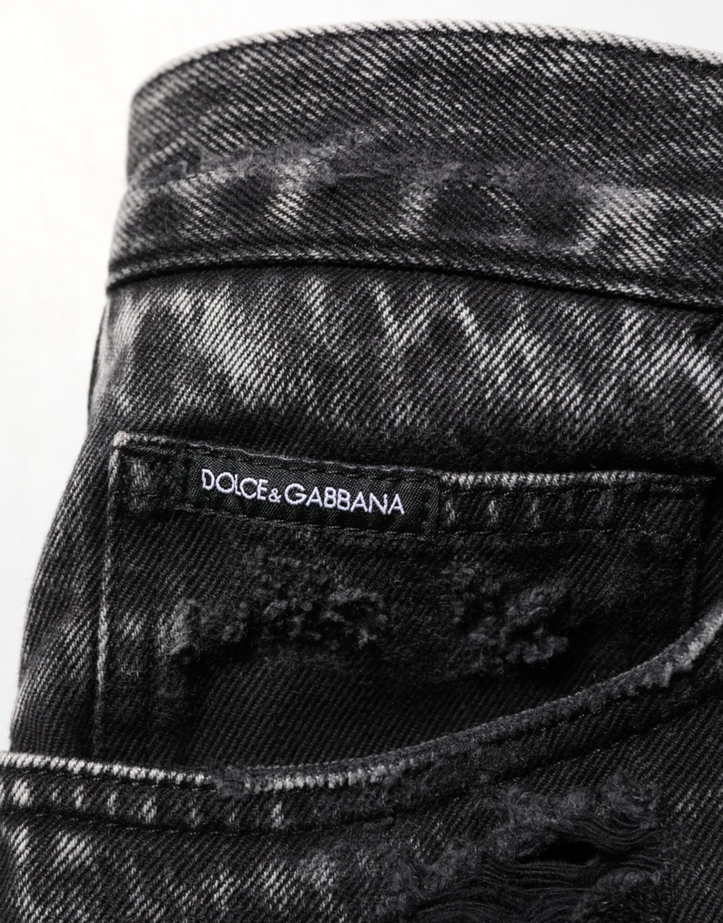 Dolce & Gabbana Black Washed Ripped Loose Cotton Denim Jeans – IT50 | L par Dolce & Gabbana | Disponible sur Sandy Store ByNet