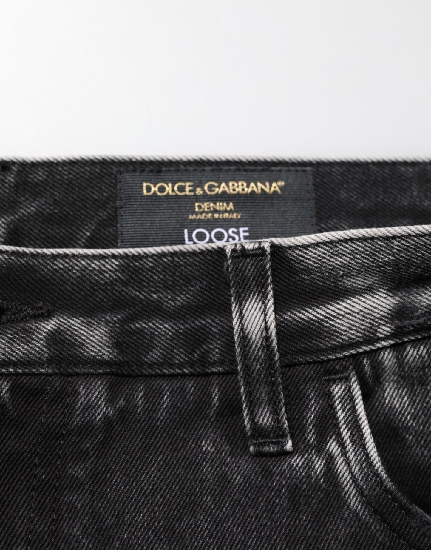 Dolce & Gabbana Black Washed Ripped Loose Cotton Denim Jeans – IT50 | L par Dolce & Gabbana | Disponible sur Sandy Store ByNet