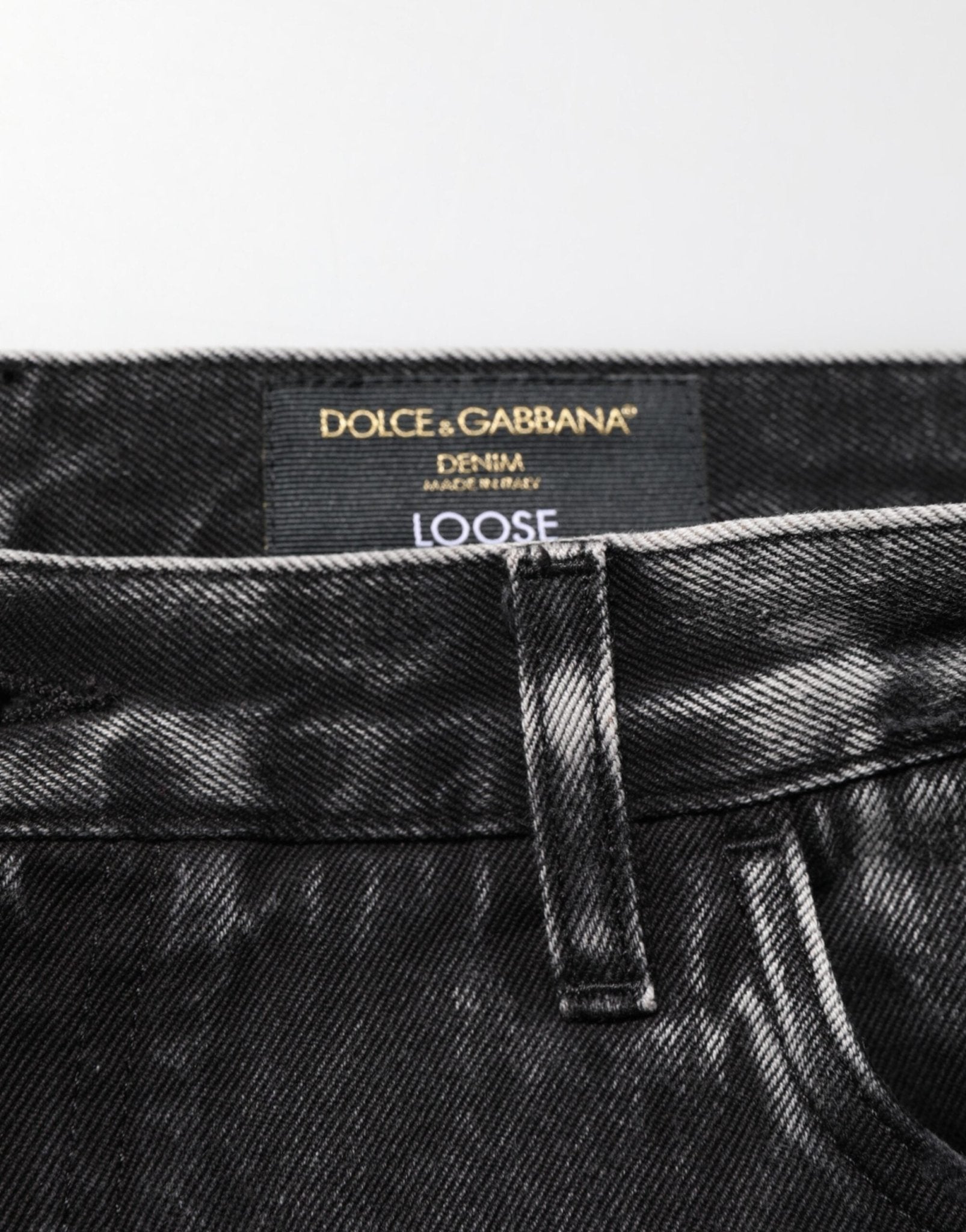 Dolce & Gabbana Black Washed Ripped Loose Cotton Denim Jeans – IT50 | L par Dolce & Gabbana | Disponible sur Sandy Store ByNet