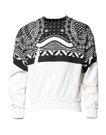 Dolce & Gabbana Black White Bandana Cotton Men Sweatshirt Sweater – IT44 | XS par Dolce & Gabbana | Disponible sur Sandy Store ByNet