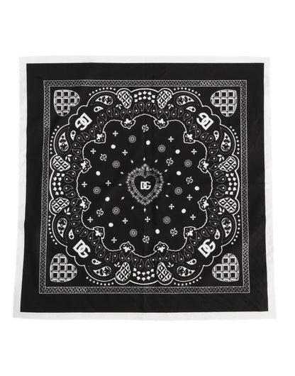Dolce & Gabbana Black White Bandana Square Men Foulard Scarf – par Dolce & Gabbana | Disponible sur Sandy Store ByNet