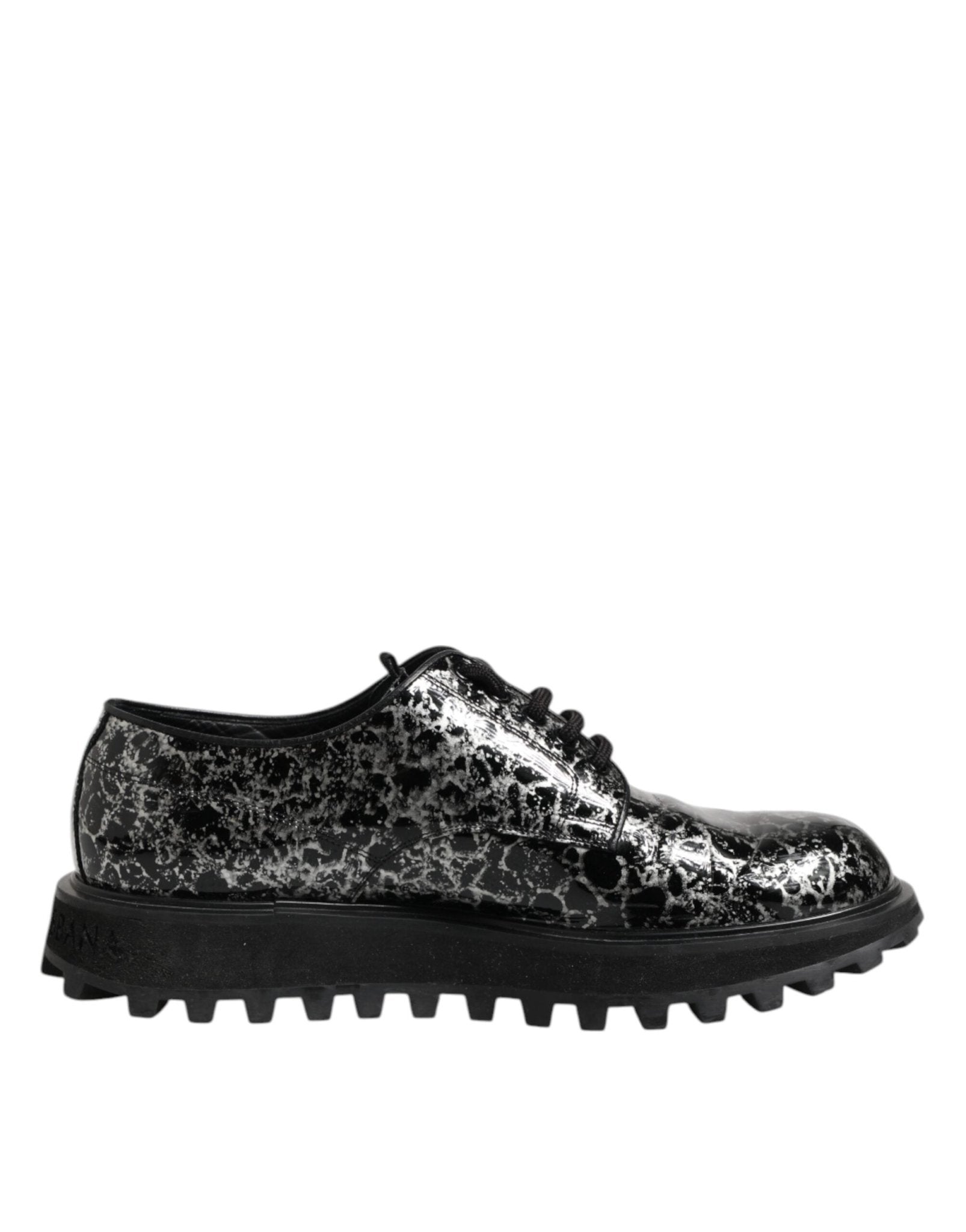 Dolce & Gabbana Black White Calfskin Chunky Derby Shoes – EU42/US9 par Dolce & Gabbana | Disponible sur Sandy Store ByNet