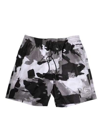 Dolce & Gabbana Black White Camouflage DG Logo Men Swimwear – IT4 | S par Dolce & Gabbana | Disponible sur Sandy Store ByNet