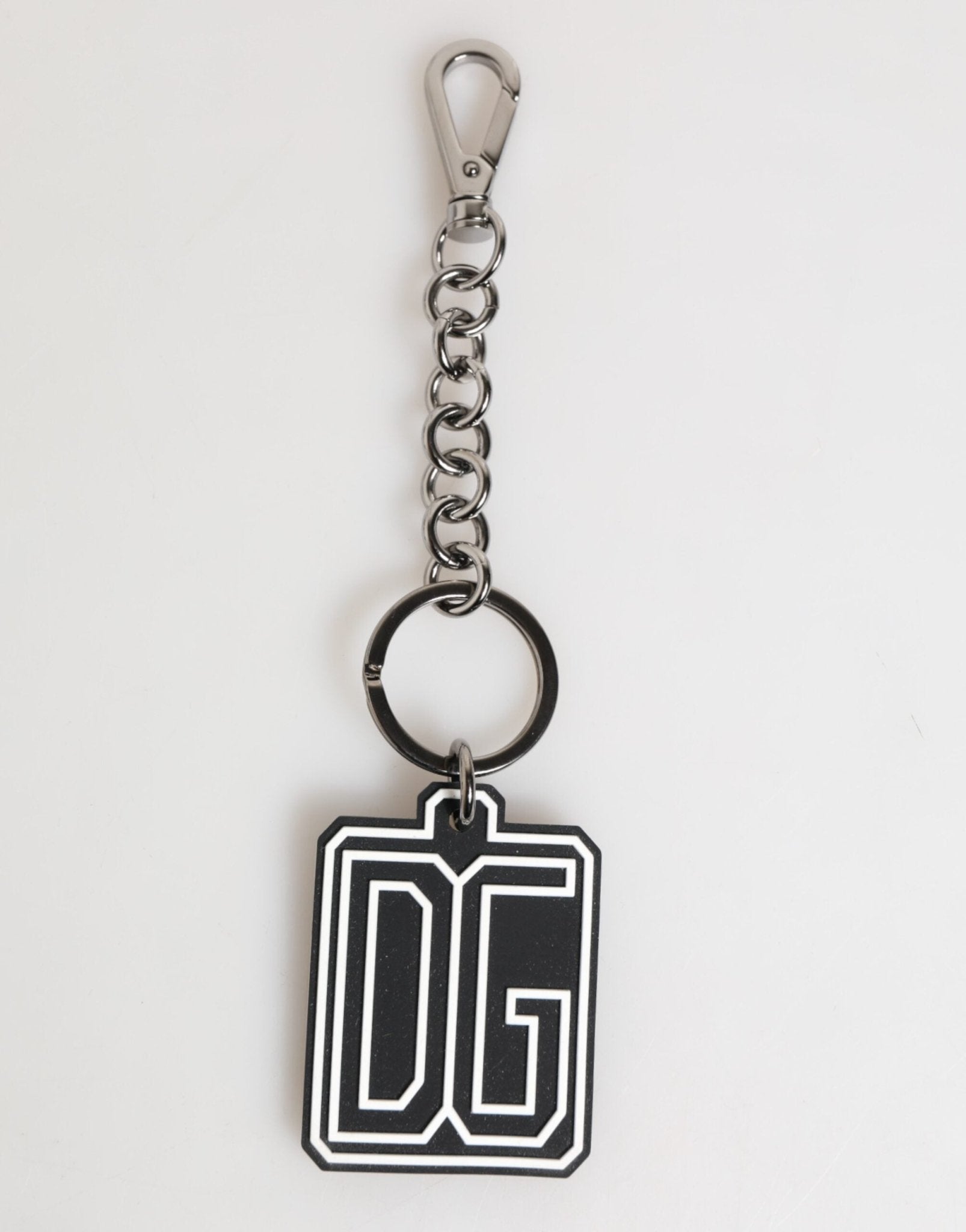 Dolce & Gabbana Black White DG Rubber Logo Silver Men Keychain Keyring – par Dolce & Gabbana | Disponible sur Sandy Store ByNet