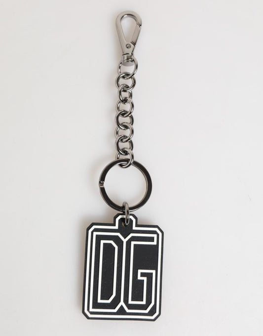 Dolce & Gabbana Black White DG Rubber Logo Silver Men Keychain Keyring – par Dolce & Gabbana | Disponible sur Sandy Store ByNet