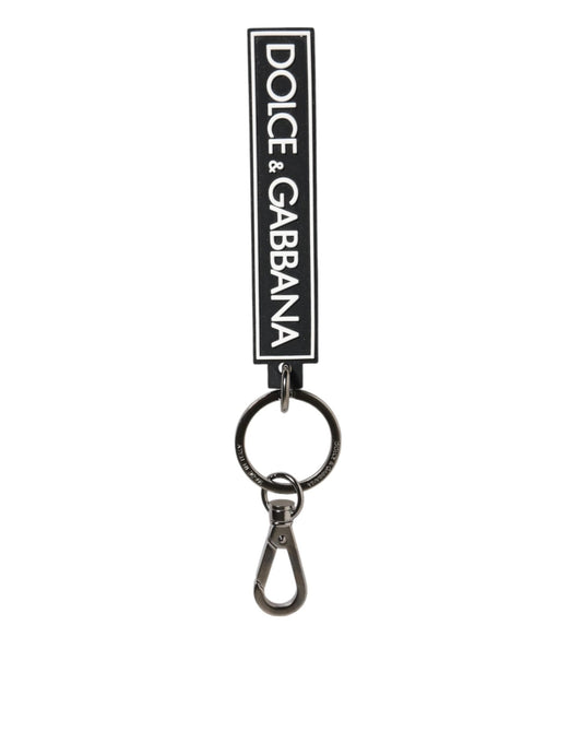 Dolce & Gabbana Black White DG Rubber Logo Silver Men's Holder Keyring – par Dolce & Gabbana | Disponible sur Sandy Store ByNet