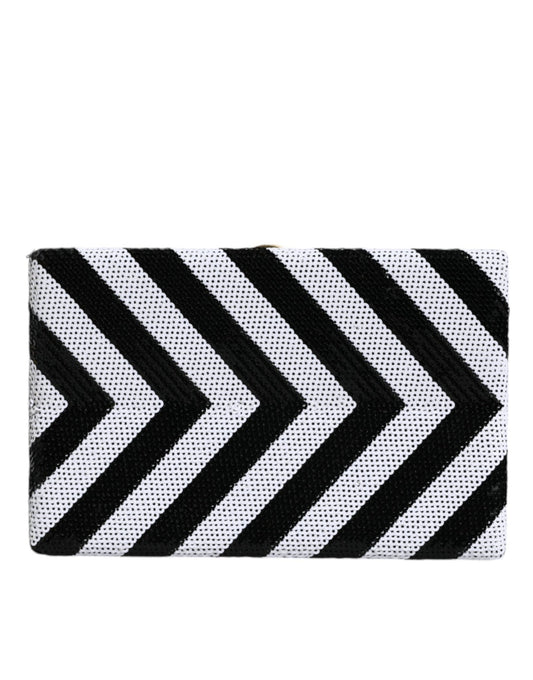 Dolce & Gabbana Black White Gold Frame Clutch Evening Party Purse Bag - Sandy Store ByNet