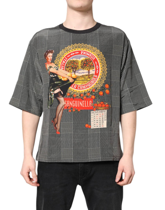 Dolce & Gabbana Black White Graphic Print Short Sleeve T-shirt – IT46 | S par Dolce & Gabbana | Disponible sur Sandy Store ByNet