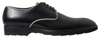 Dolce & Gabbana Black White Leather Formal Dress Shoes - Sandy Store ByNet