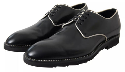 Dolce & Gabbana Black White Leather Formal Dress Shoes - Sandy Store ByNet