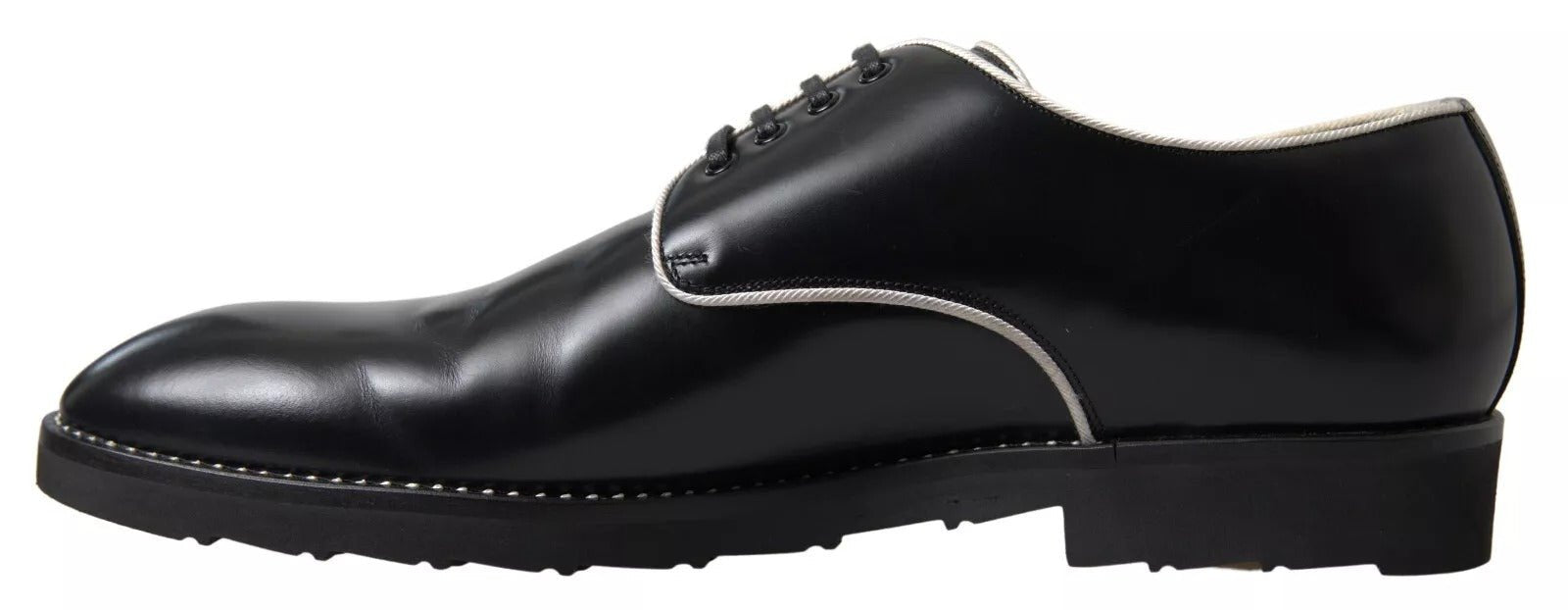 Dolce & Gabbana Black White Leather Formal Dress Shoes - Sandy Store ByNet