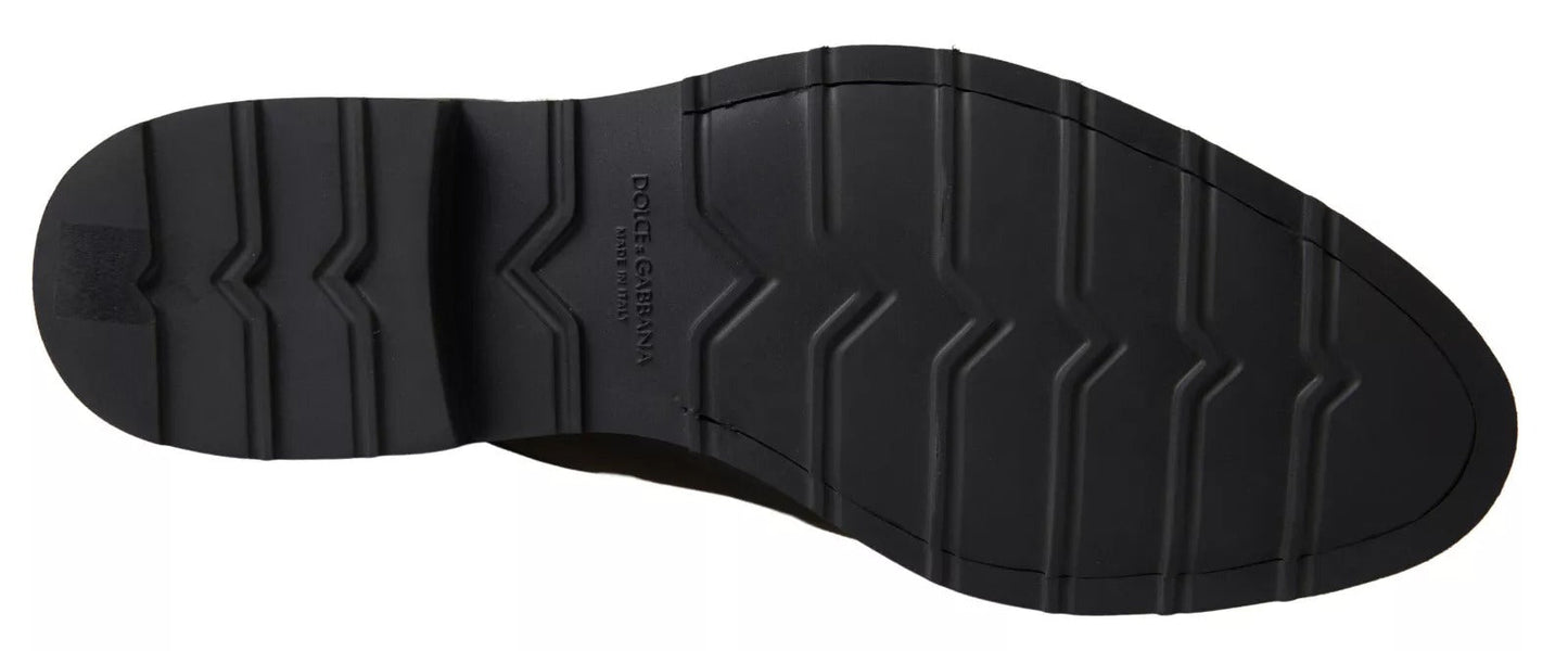Dolce & Gabbana Black White Leather Formal Dress Shoes - Sandy Store ByNet
