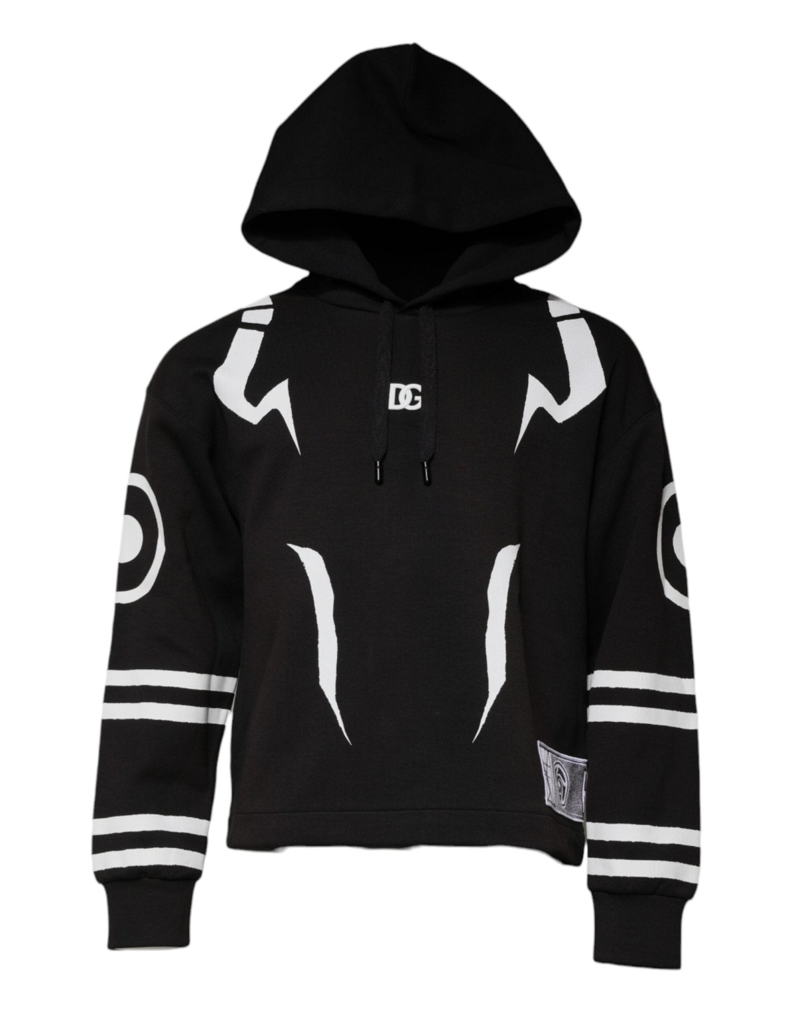 Dolce & Gabbana Black White Logo Hooded Sweatshirt Sweater – IT44 | XS par Dolce & Gabbana | Disponible sur Sandy Store ByNet