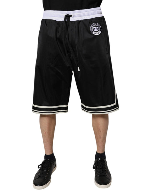 Dolce & Gabbana Black White Men Bermuda Sweatshorts Shorts - Sandy Store ByNet