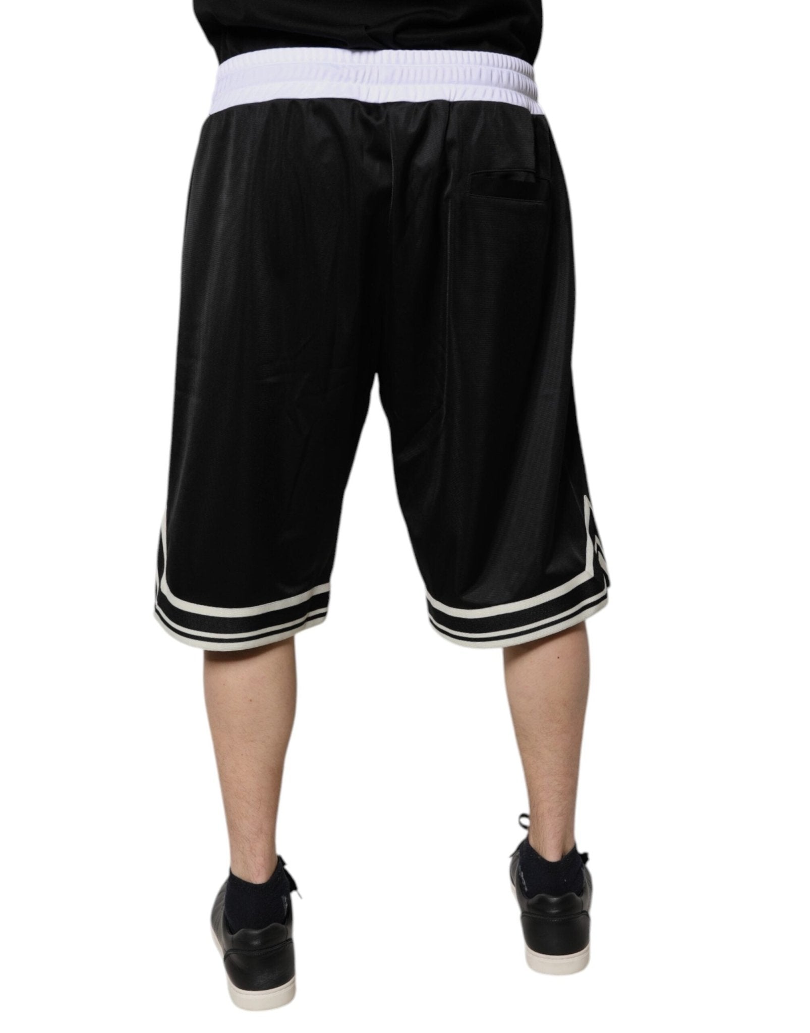 Dolce & Gabbana Black White Men Bermuda Sweatshorts Shorts - Sandy Store ByNet